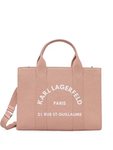 Geantă shopper Karl Lagerfeld cu imagine din canvas roz