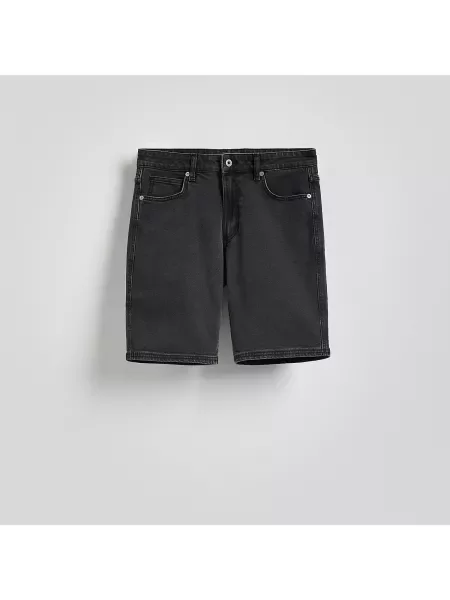Reserved Džínové kraťasy regular černý