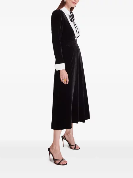Rochie midi Temperley London de catifea negru