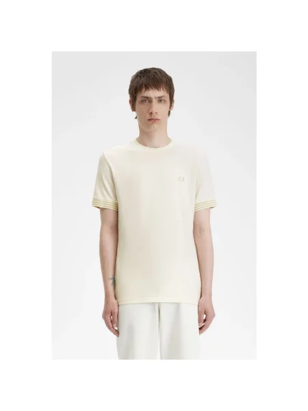 Koszulka Fred Perry w paski z paskiem biała