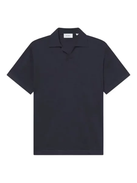 Ленена поло тениска Les Deux синьо