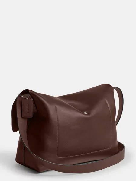 Кожаная сумка Coach коричневая