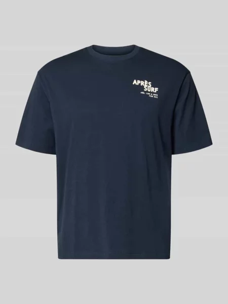 T-shirt o kroju regular fit z czystej bawełny S.oliver Red Label granatowa