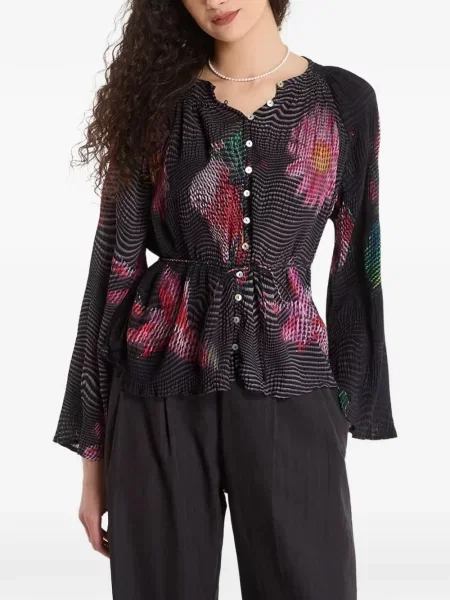 Bluză Desigual cu model floral cu imagine negru