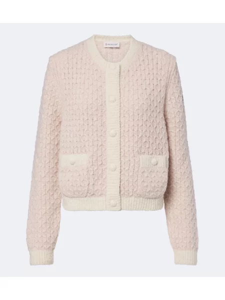 Cardigan Moncler de lână roz