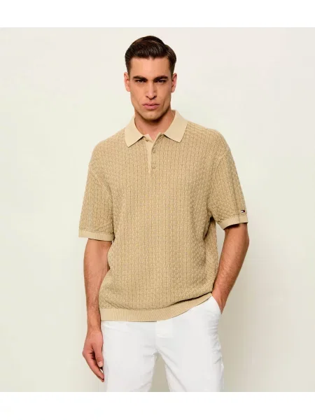 Tricou polo Tommy Hilfiger bej