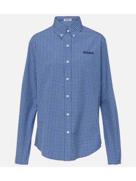 Srajca Miu Miu poplin modra