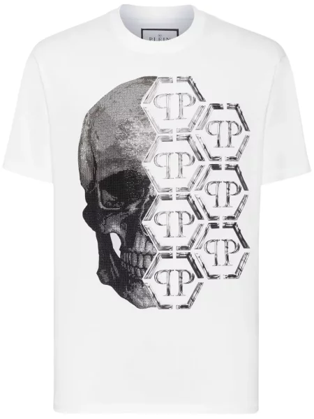 Tricou Philipp Plein cu imagine alb