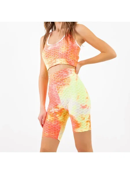 Tie dye komplet dresowy Resti pomarańczowy