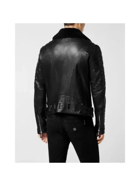Kurtka skórzana Philipp Plein czarna