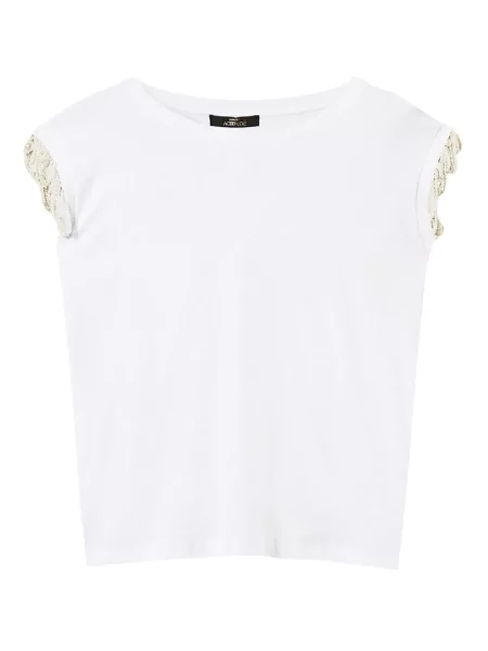 Koszulka Twinset z koralikami biała