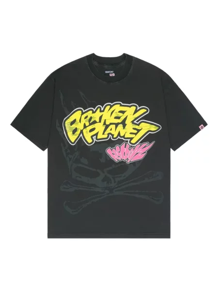 Grafic tricou Broken Planet cu imagine negru