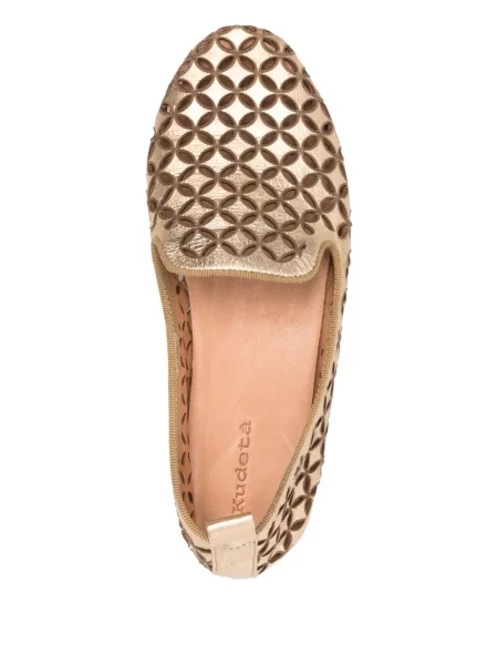 Pantofi loafer Kudeta din piele auriu