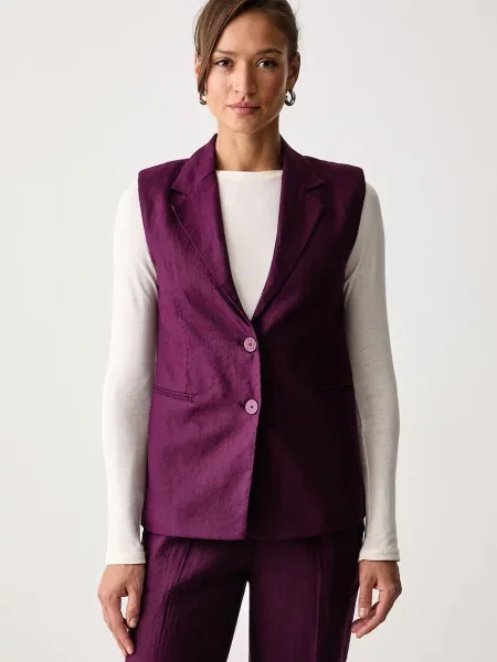 United Colors of Benetton vestă pentru femei din in violet