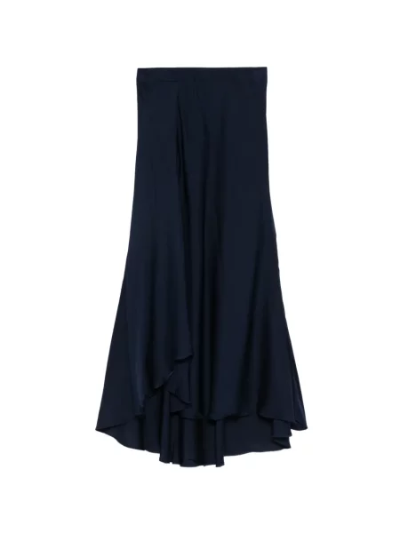 Spódnica midi Silk95five drapowana do kolan niebieska