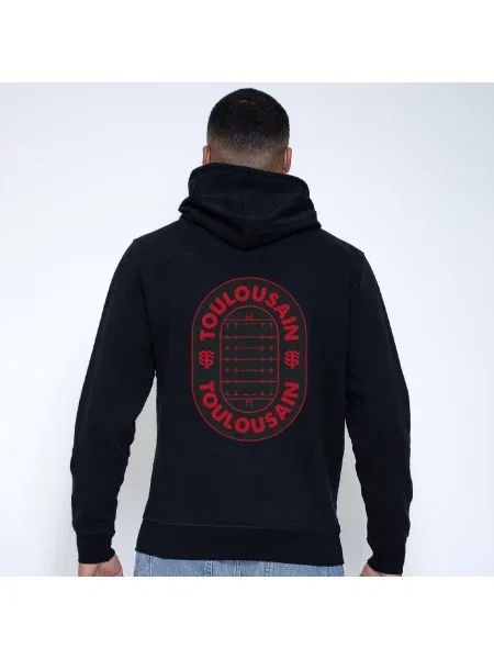 Bluza z kapturem Stade Toulousain Organiczna Noir czarna