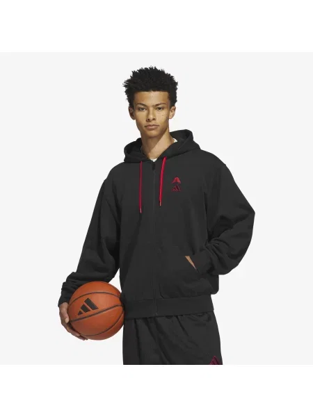 Суичър с цип Adidas Performance черно