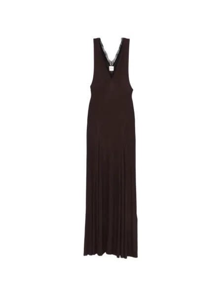 Rochie maxi Nanushka din dantelă de costum maro