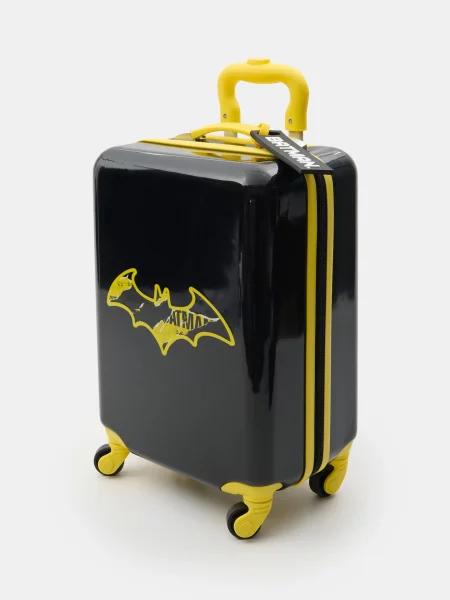 Sinsay Kabinový kufr na otočných kolečkách s adresním štítkem Batman černá