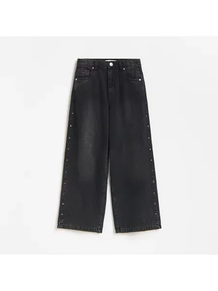 Reserved Szegecses wide leg farmer fekete