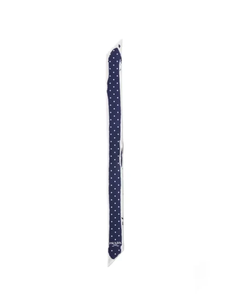 Fular Prada din țesătură twill skinny fit albastru