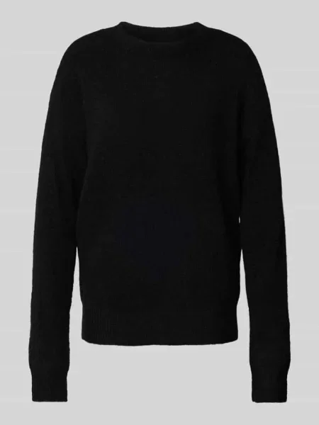Sweter z dzianiny o kroju loose fit z dodatkiem wełny model „Festina” Msch Copenhagen czarny