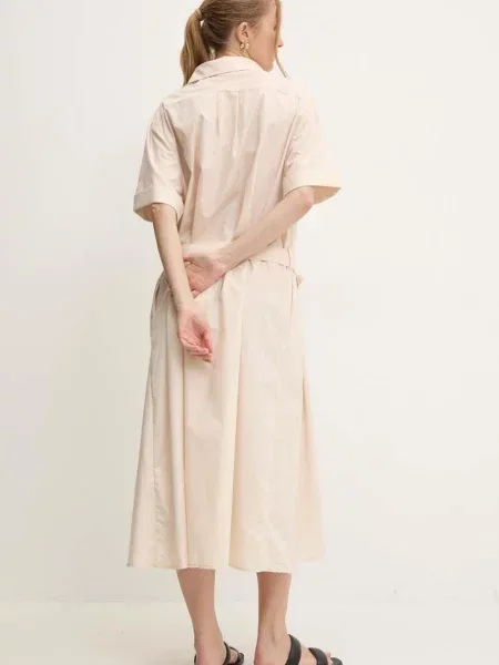 Šaty Answear Lab midi oversize béžová