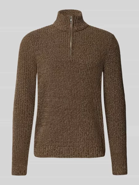 Bluza o kroju regular fit z kołnierzem i krótkim zamkiem błyskawicznym model ‘JOIN’ Only & Sons