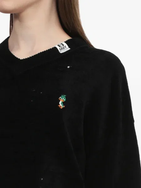Pulover Maison Mihara Yasuhiro cu decolteu în V negru