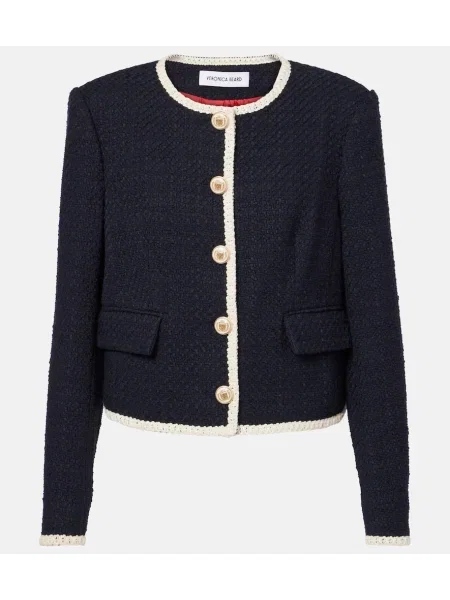 Geacă Veronica Beard din tweed albastru