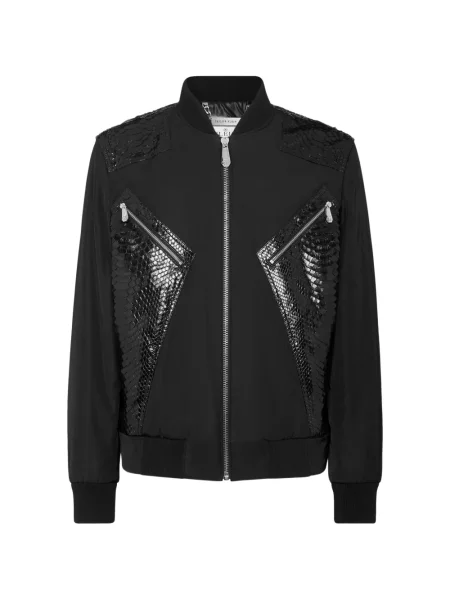 Geanta de piele Philipp Plein negru