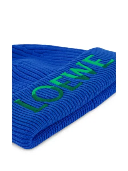 Căciulă Loewe cu broderie tricotate albastru
