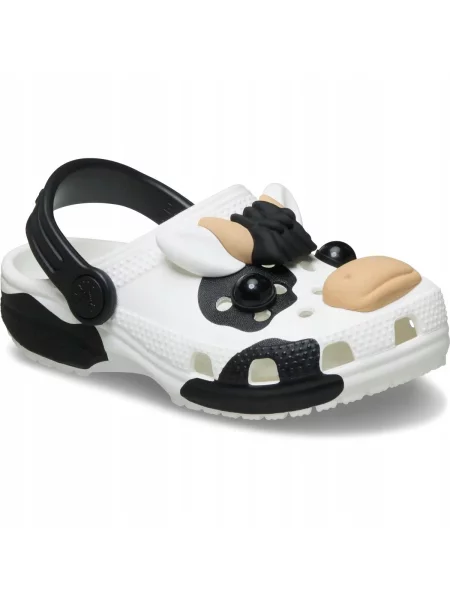 Chodaki Dla Dzieci Crocs Classic IAM Cow Glow Clog białe