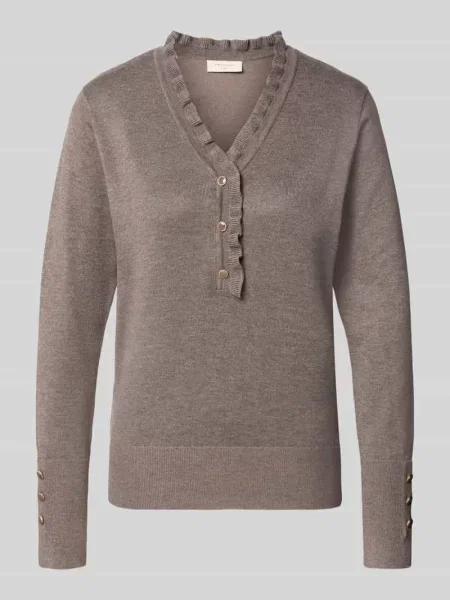 Sweter o kroju regular fit z domieszką mieszanki wełny i alpaki model Katie' Free/quent