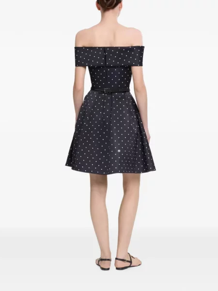 Rochie Elie Saab cu buline cu umerii deschiși albastru