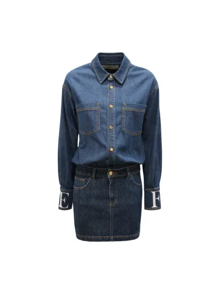 Sukienka Elisabetta Franchi garniturowa niebieska