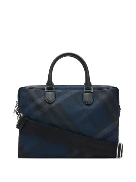 Servietă Burberry în carouri albastru