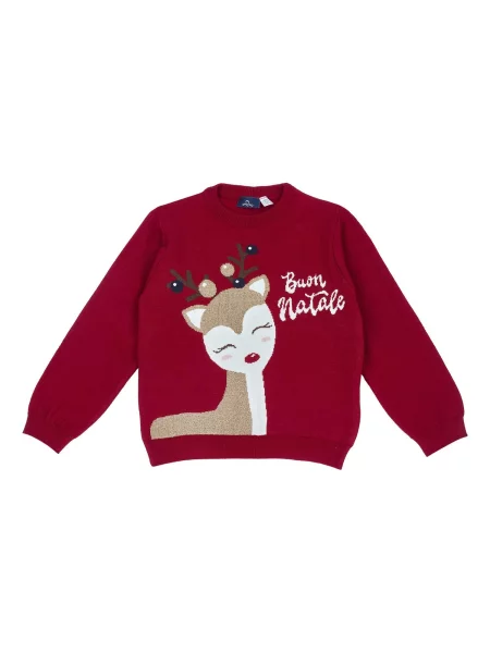 Chicco Pulover bej amestecat / albastru noapte / roșu alb