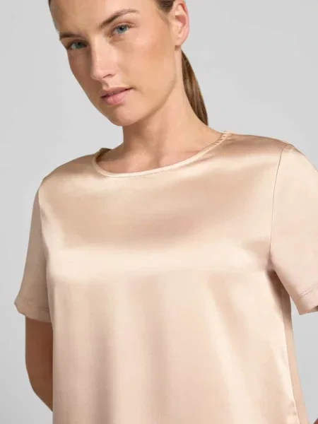 Krój regular fit t-shirt z satyny model WKDGILBERT' Weekend Max Mara beżowa