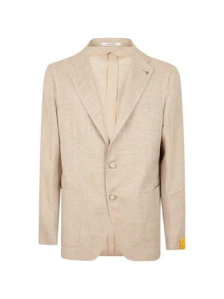 Sacou Tagliatore cu model herringbone cu rever maro