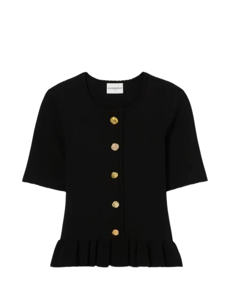 Top Claudie Pierlot cu volane negru