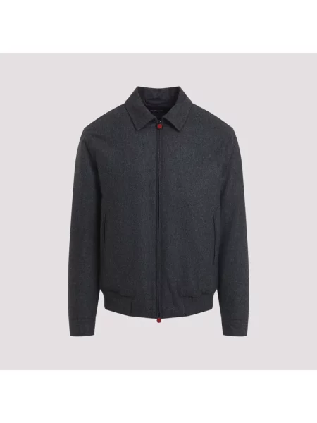 Kurtka bomber Kiton wełniany szary