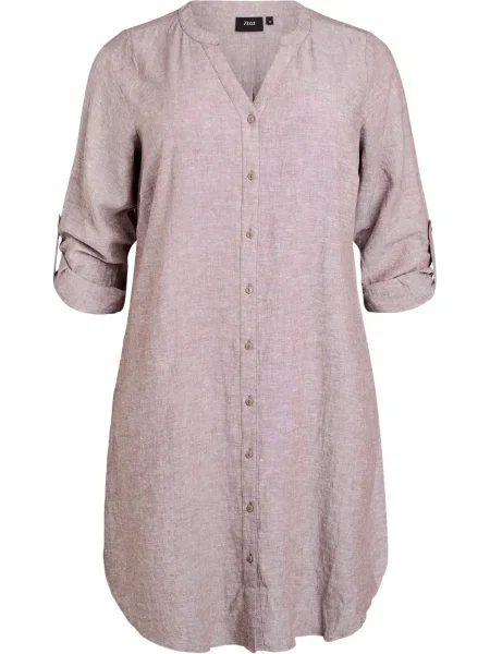 Zizzi Dolga srajca Lina pikčasto rjava