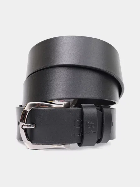 Кожаный ремень Grande Pelle с ремешками черный