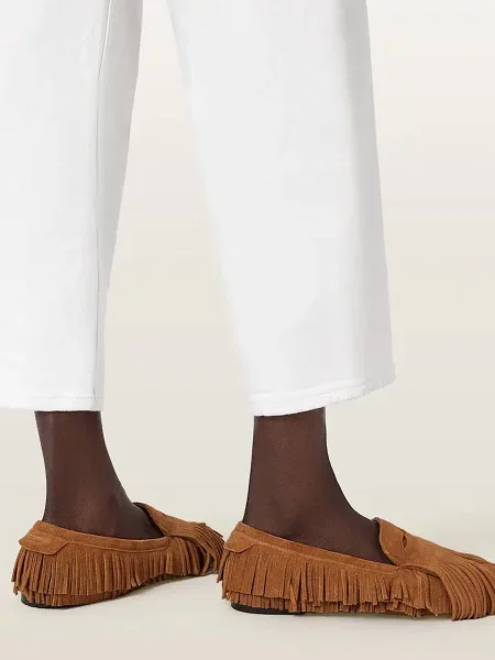 Замшевые мокасины Allsaints с бахромой
