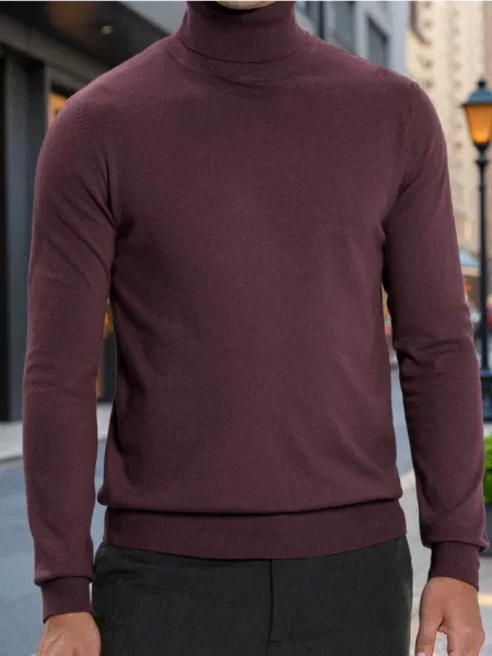 Sinsay Klasický rolák burgundy vínový