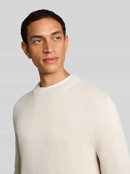 Sweter z czystej bawełny o kroju regular fit Tom Tailor beżowy
