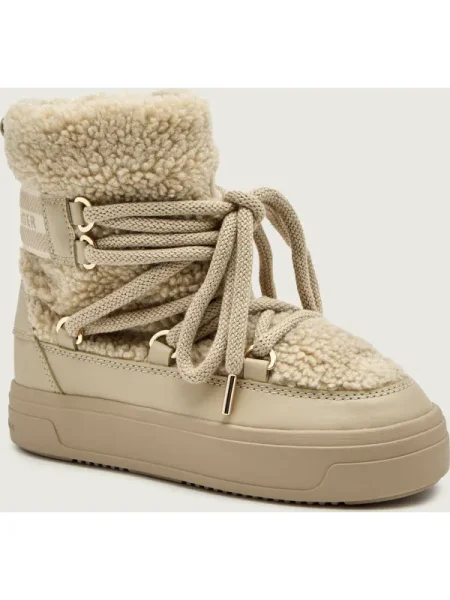 Tommy Hilfiger Cizme de zăpadă Faux Shearling Snowboot Écru maro
