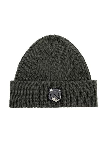 Czapka Maison Kitsune wełniana zielona