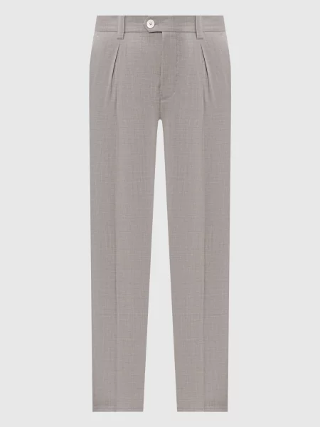 Шерстяные брюки Brunello Cucinelli серые
